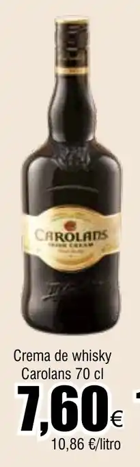 Froiz Crema de whisky Carolans 70 cl oferta