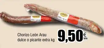 FROIZ Chorizo León Arau dulce o picante extra kg oferta