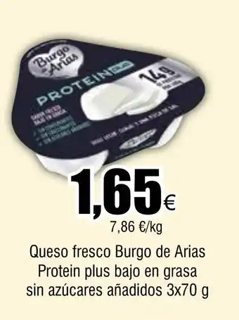 FROIZ Queso fresco Burgo de Arias Protein plus bajo en grasa sin azúcares añadidos 3x70 g oferta