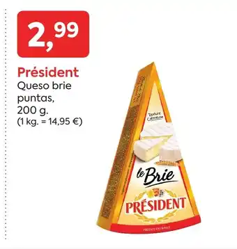 Suma Supermercados Président Queso brie puntas, oferta
