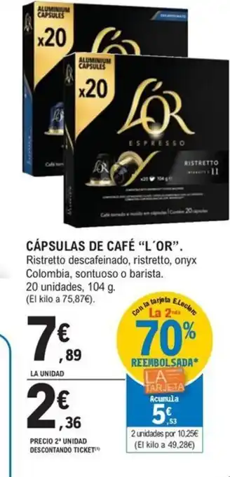 E.Leclerc CÁPSULAS DE CAFÉ "L'OR oferta