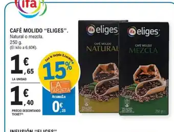 E.Leclerc CAFÉ MOLIDO "ELIGES". oferta