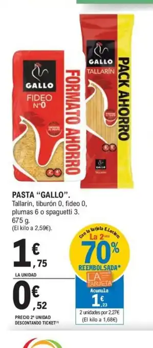 E.Leclerc PASTA "GALLO". oferta