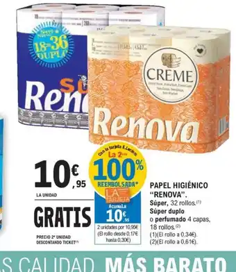 E.Leclerc PAPEL HIGIÉNICO "RENOVA oferta