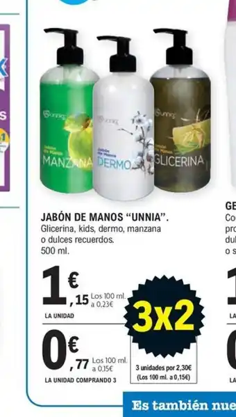 E.Leclerc JABÓN DE MANOS "UNNIA oferta