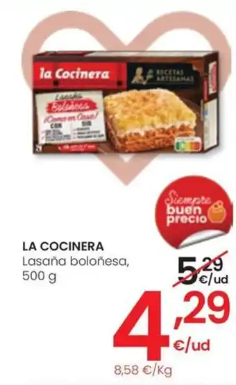 Eroski LA COCINERA Lasaña boloñesa, 500 g oferta