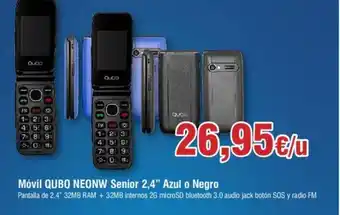 FROIZ Móvil QUBO NEONW Senior 2,4" Azul o Negro oferta