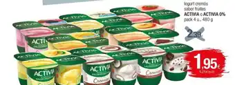 Condis logurt cremós sabor fruites ACTIVIA O ACTIVIA 0% pack 4 u., 480 g oferta