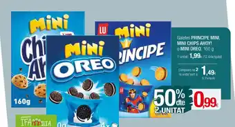 Condis Galetes PRINCIPE MINI, MINI CHIPS AHOY! o MINI OREO, 160 g oferta