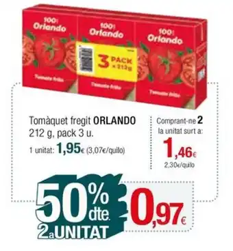 Condis Tomàquet fregit ORLANDO 212 g, pack 3 u. oferta