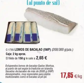 Abordo Lomos de bacalao oferta