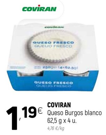 Coviran Coviran Queso Burgos blanco 62,5 g x 4 u oferta