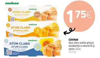 Coviran Coviran Atún claro aceite girasol, escabeche o natural 52g x 3 u . oferta