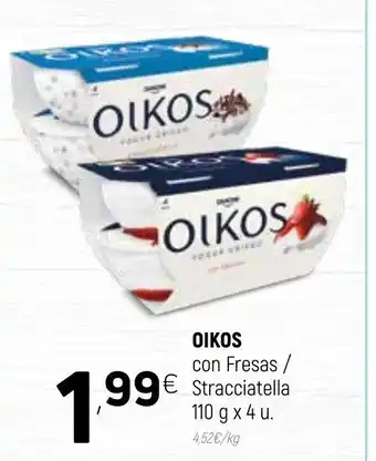 Coviran Oikos con Fresas/ Stracciatella 110g x 4 u oferta