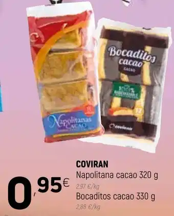 Coviran Coviran Napolitana cacao 320g / Bocaditos cacao 330g oferta