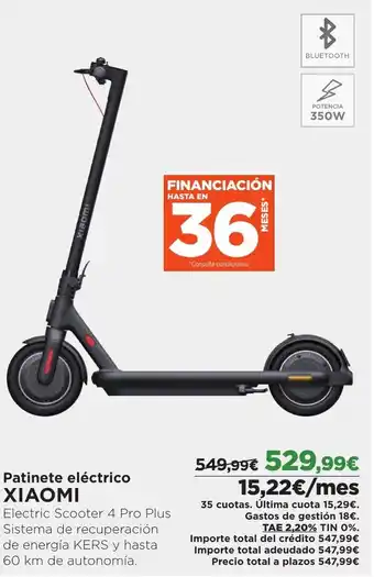 El Corte Inglés Patinete eléctrico XIAOMI oferta