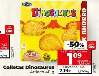 Dia Galletas Dinosaurus Artiach 411g oferta