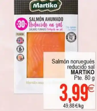 Plenus Supermercados Salmón noruegués reducido sal MARTIKO Pte. 80 g oferta