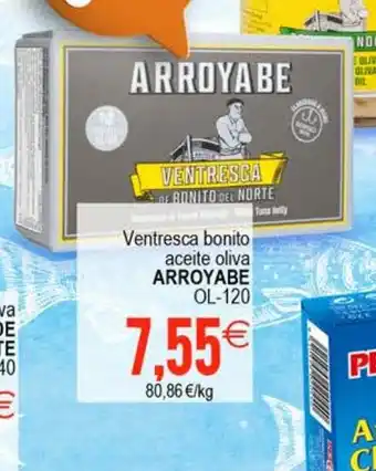 Plenus Supermercados Ventresca bonito aceite oliva ARROYABE OL-120 oferta