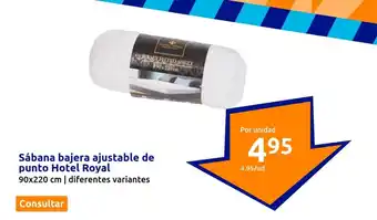 Action Sábana bajera ajustable de punto Hotel Royal oferta