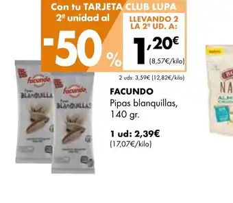 Supermercados Lupa FACUNDO Pipas blanquillas, oferta