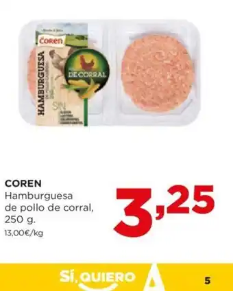 Alimerka COREN Hamburguesa de pollo de corral, oferta