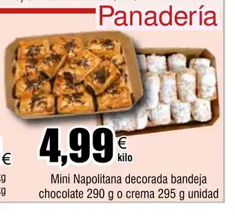 FROIZ Mini Napolitana decorada bandeja chocolate 290 g o crema 295 g unidad oferta