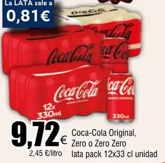 FROIZ Coca-Cola Original, Zero o Zero Zero lata pack 12×33 cl unidad oferta