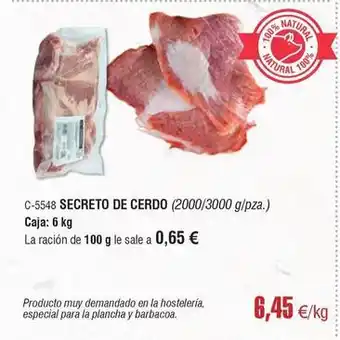 Abordo Secreto de cerdo oferta