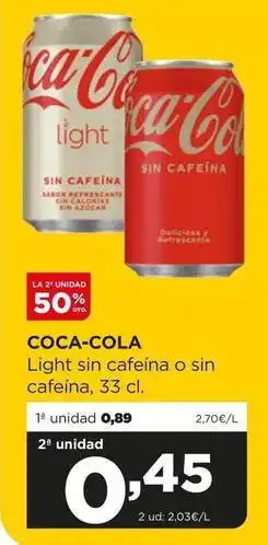 Alimerka Coca-cola - light sin cafeína oferta