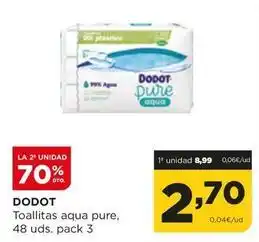 Alimerka Dodot - toallitas aqua pure, 48 uds. pack 3 oferta