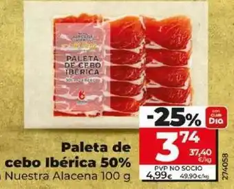 Dia Dia nuestra alacena - paleta de cebo ibérica 50% oferta