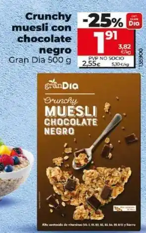 Dia Gran dia - crunchy muesli con chocolate negro oferta