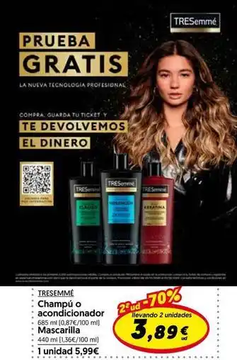 Hiper Usera Tresemmé - champú o acondicionador oferta