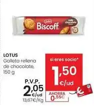 Eroski Lotus - galleta rellena de chocolate oferta