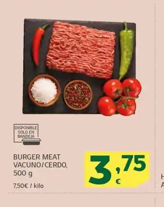 HiperDino BURGER MEAT VACUNO/CERDO, oferta