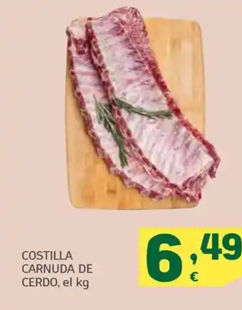 HiperDino COSTILLA CARNUDA DE CERDO, el kg oferta