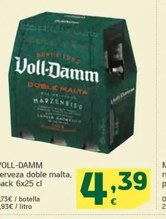 HiperDino VOLL-DAMM cerveza doble malta, oferta