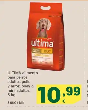 HiperDino ULTIMA dog mini adult pollo y buey o salmón y trucha, pack 4x100 g oferta