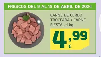 HiperDino CARNE DE CERDO TROCEADA / CARNE FIESTA, el kg oferta