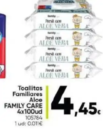 Family Cash Toallitas Familiares Aloe oferta