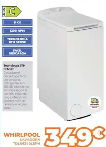 Pascual Martí WHIRLPOOL LAVADORA TDLR6240LSPN oferta