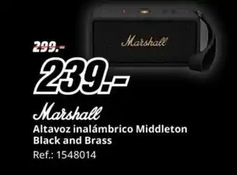 MediaMarkt Altavoz inalámbrico Middleton Black and Brass oferta