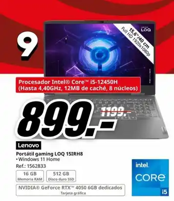 MediaMarkt Portátil gaming LOQ 15IRH8 oferta
