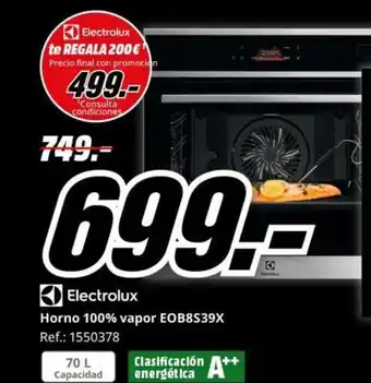 MediaMarkt Horno 100% vapor EOB8S39X oferta