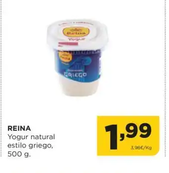 Alimerka REINA Yogur natural estilo griego, 500 g. oferta