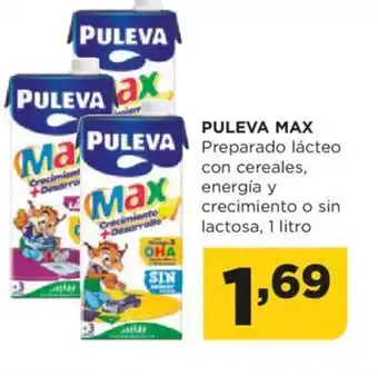 Alimerka PULEVA MAX Preparado lácteo con cereales, energía y crecimiento o sin lactosa, 1 litro oferta