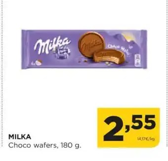 Alimerka MILKA Choco wafers, 180 g. oferta