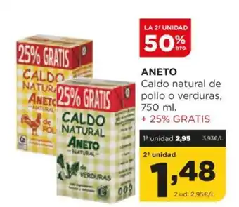 Alimerka ANETO Caldo natural de pollo o verduras, oferta