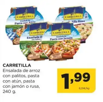 Alimerka CARRETILLA Ensalada de arroz con palitos, pasta con atún, pasta con jamón o rusa, 240 g. oferta